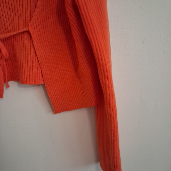 Source Unknown Orange Ribbed Cardigan - Picture 3 of 6